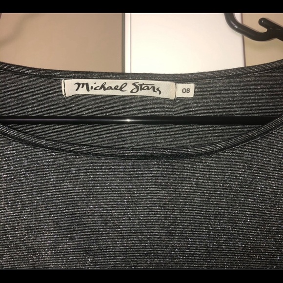 Michael Stars Black Lurex Shimmer Top - Picture 2 of 5